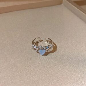 Layered Heart Ring- blue