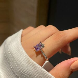 Butterfly on the Solitaire Ring- purple