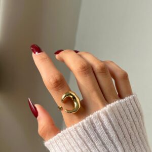 Crescent Moon Statement Ring