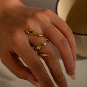 Fang n Flame Gold Ring