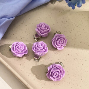 French Roses Lilac Hairclips(⁠Pack of 5)