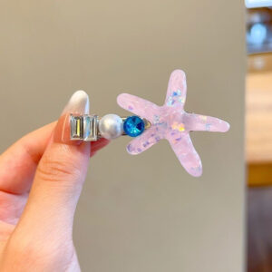 Coral Pop Pearl Hair Clips