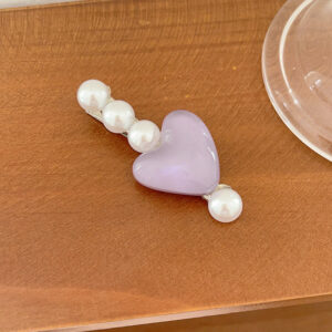 Marshmallow Hearts Pearl Hair Clip