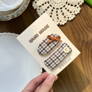 Mocha Bow Hair Clips