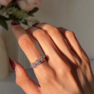 Triple Carnations Pink Ring