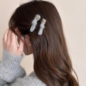 Ashy Angel Bow Hair Clip