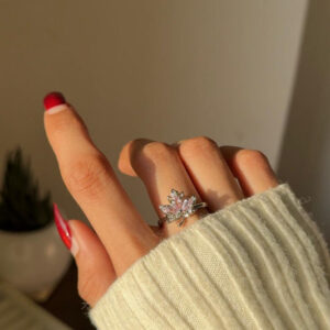 Blush-leaf Whisper Ring