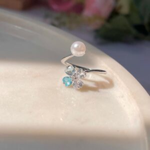 Luminous Sapphire Pearl Ring