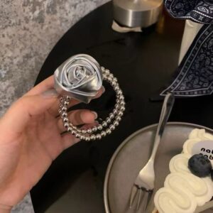 Chrome Rose Hair Tie