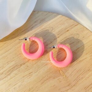 Small Round Hoops- baby pink