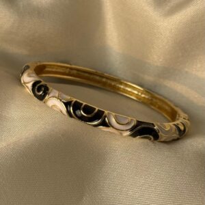 Monochrome Swirls Enamel Bangle
