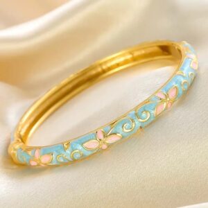 Hushed Blue Enamel Bangle