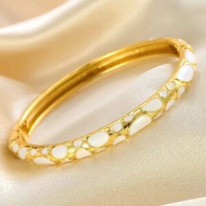 Ivory Whimsy Enamel Bangle