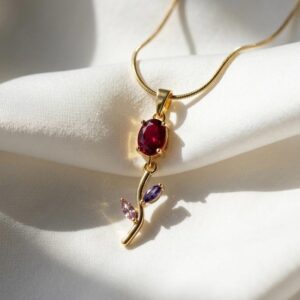 Ruby Bloom Tulip Necklace