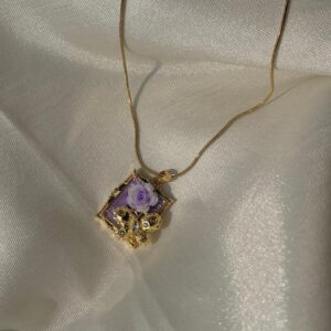 Purple Aurelia Butterfly Necklace