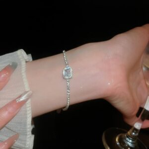 Sparkling Square Statement Bracelet