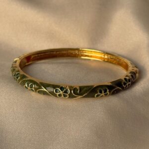 Antique-Inspired Green Enamel Bangle