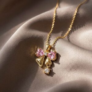 Baby Doll Sparkling Bow Necklace