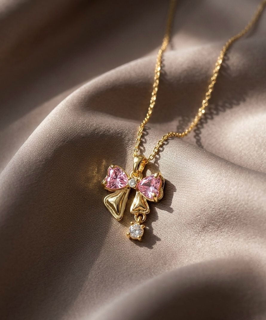 Baby Doll Sparkling Bow Necklace