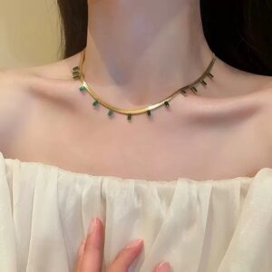 Girly Statement Green Necklace