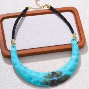 Opulent Turquoise Acrylic Necklace