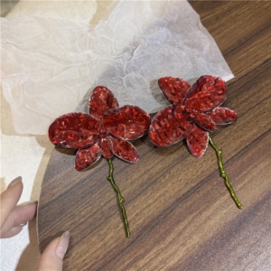 Viral Scarlet Orchird Statement Earrings