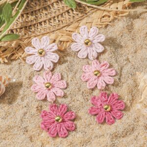 Triple tint of Pink Earrings