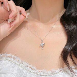 Saturn lite Necklace- silver