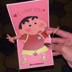 Shinchan- I love card with Necklace with Gift Box