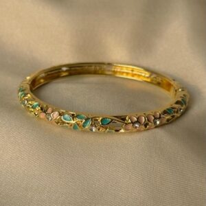 Classic-Coded Floral Enamel Bangle
