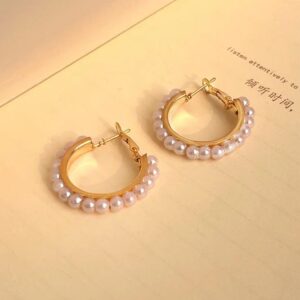 Mini Pearl Hoops