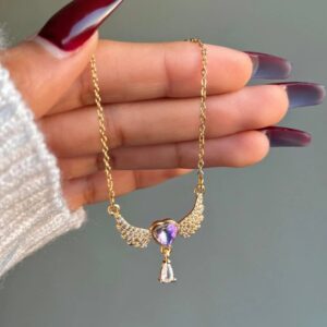 Angel Wings Necklace- purple