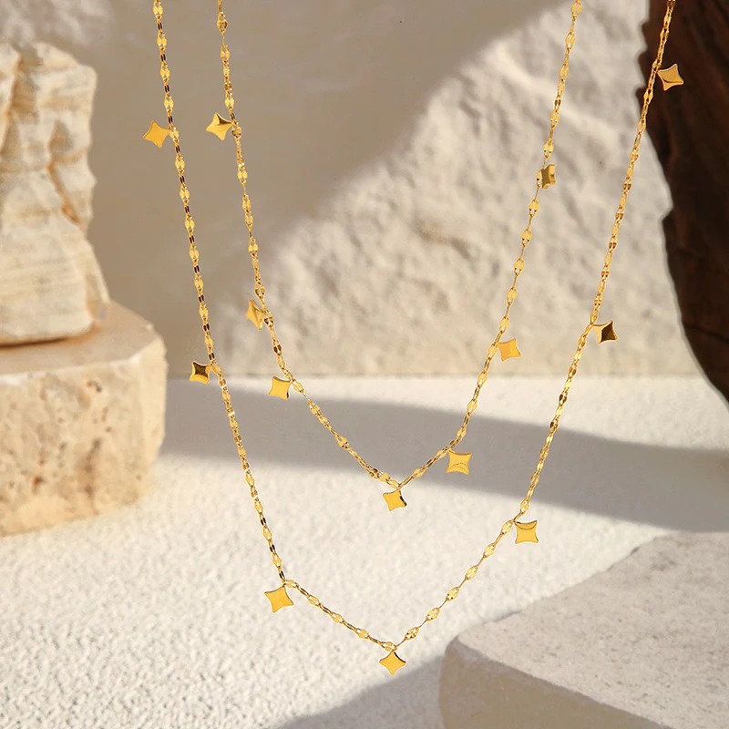 Golden Twinkles Double Layered Necklace - Image 2