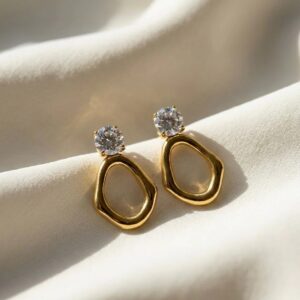 Golden Reef Rhinestone Earrings