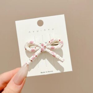 Argyle Pinky Bow Hair Clip