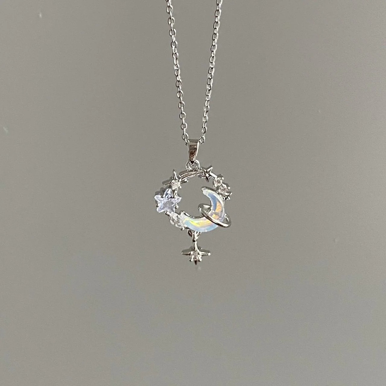 Dreamiest Moon Star Necklace - silver - Image 2