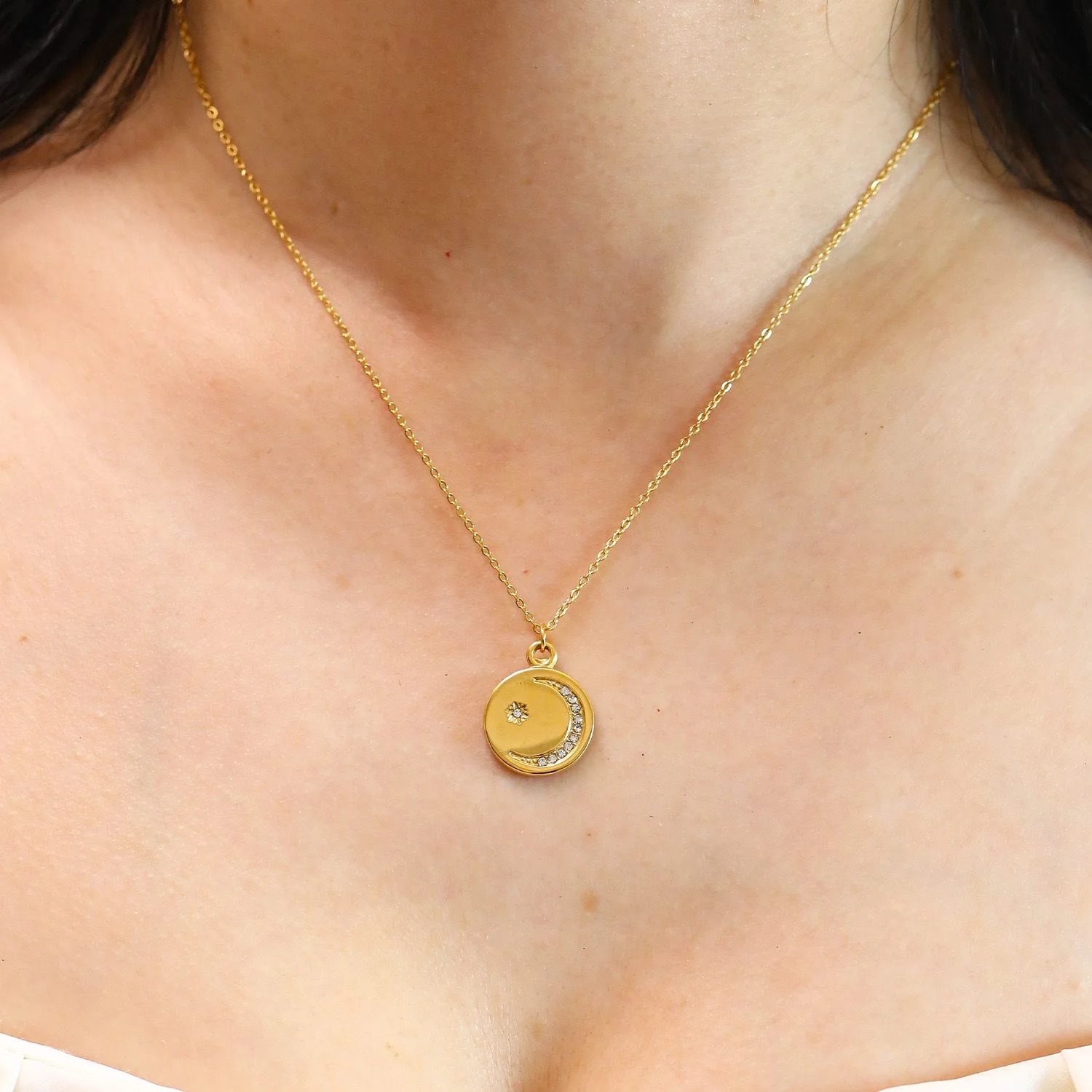 Crescent Spell Gold Necklace - Image 2