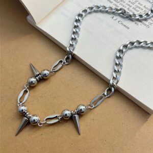 Silver Spike Baddie Necklace