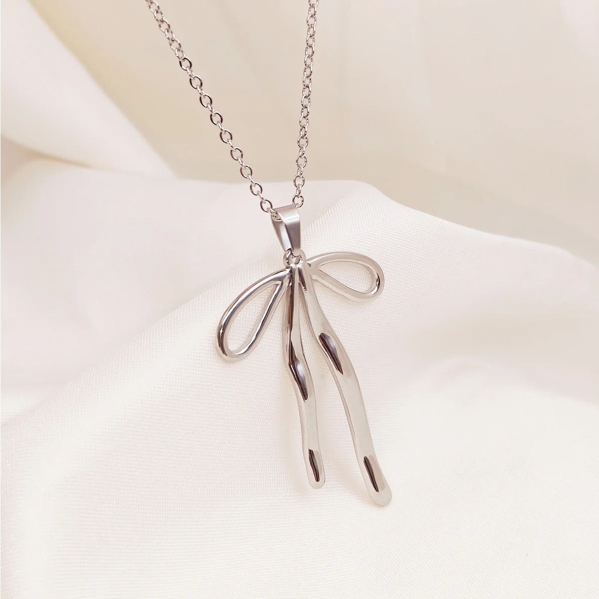 Silverine Dainty Bow Necklace - Image 2
