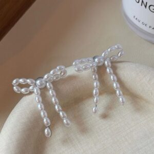 Ethereal Pearlette Bow Earrings