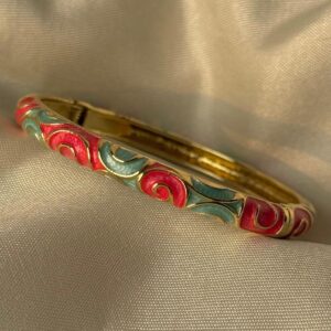 Crimson Crest Enamel Bangle