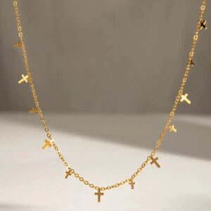 Dainty Cross-drops Minimal Necklace