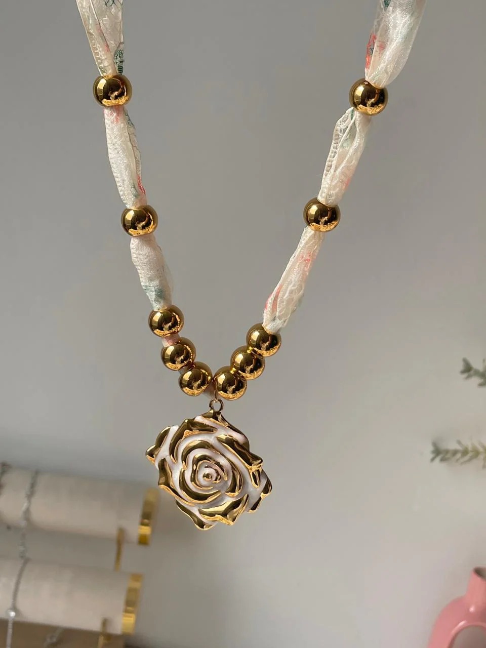 Rose’ Heirloom Ribbon Necklace - Image 3
