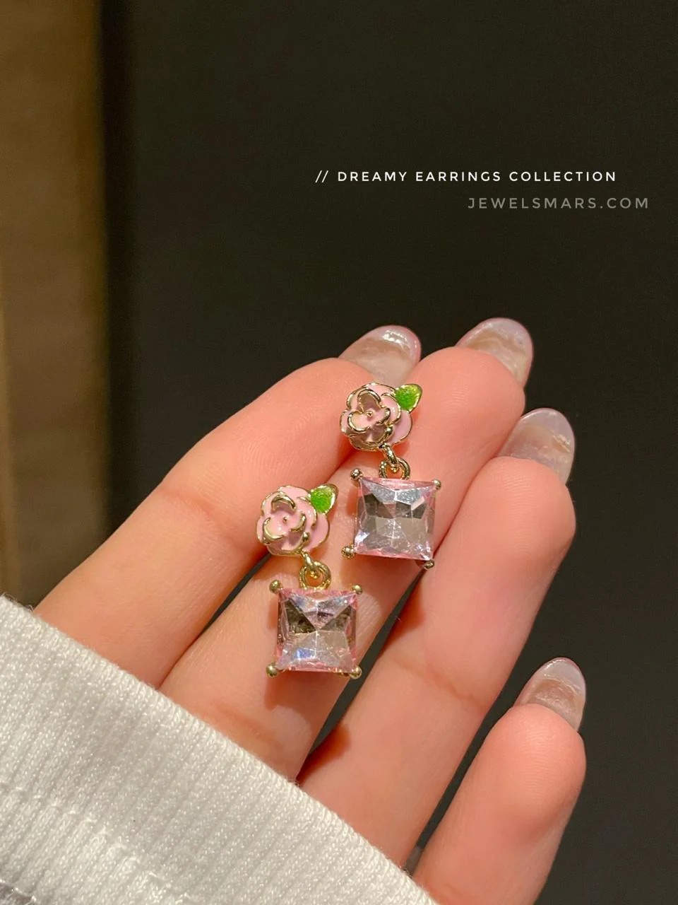 Rapunzal Pink Rose Minimal Earrings - Image 3