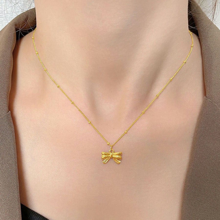 Clean Girl Era Bow Necklace - Image 5