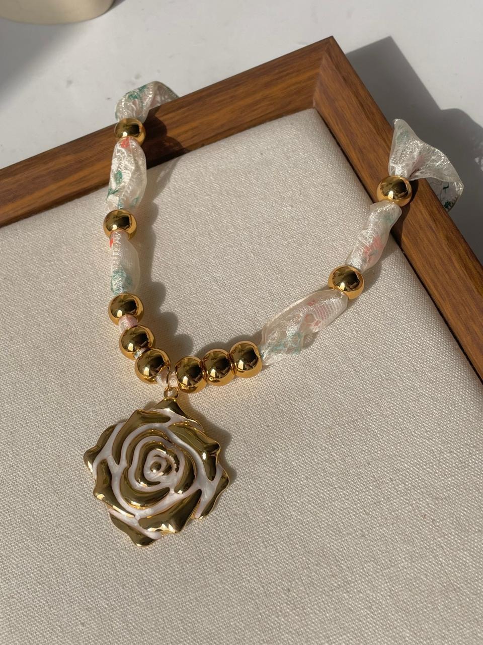 Rose’ Heirloom Ribbon Necklace - Image 2