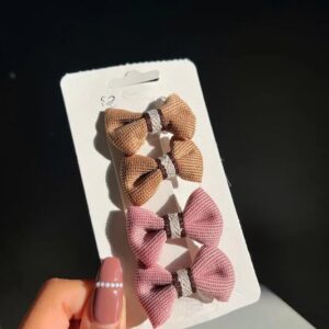 Pinky Mini Hair bows - pack of 4