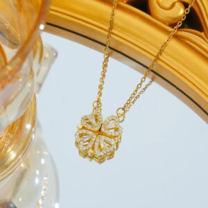 Magnetic 2 in 1 Clover Heart Necklace (stainless steel)