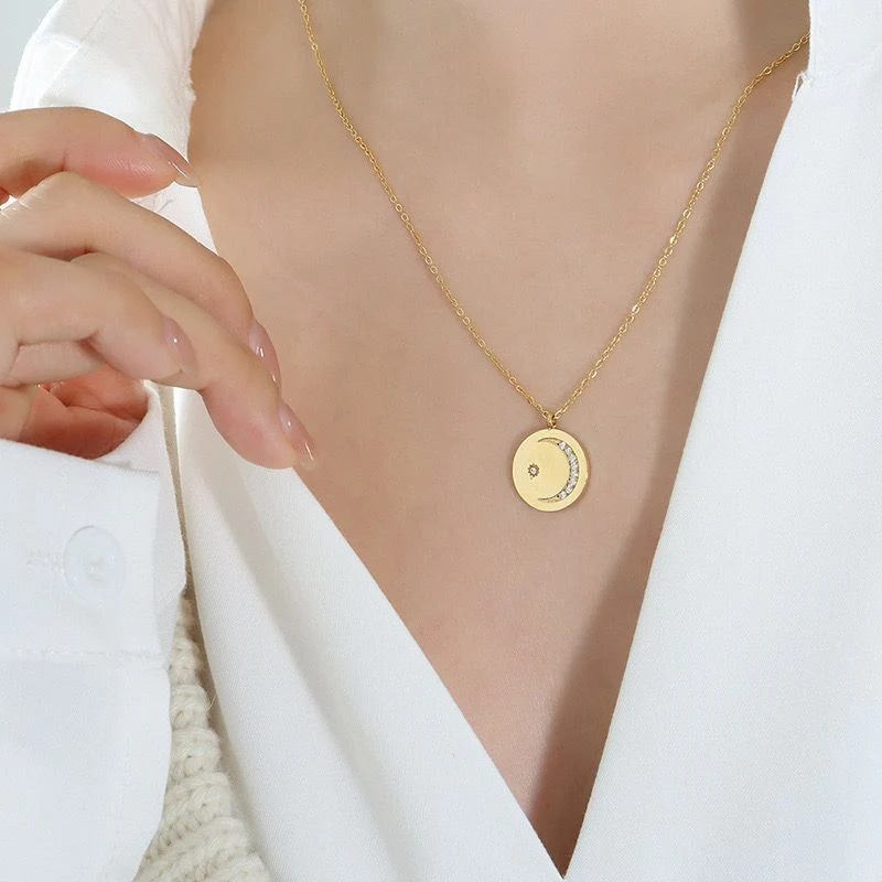 Crescent Spell Gold Necklace - Image 7