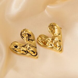 Hammered Heart Earrings